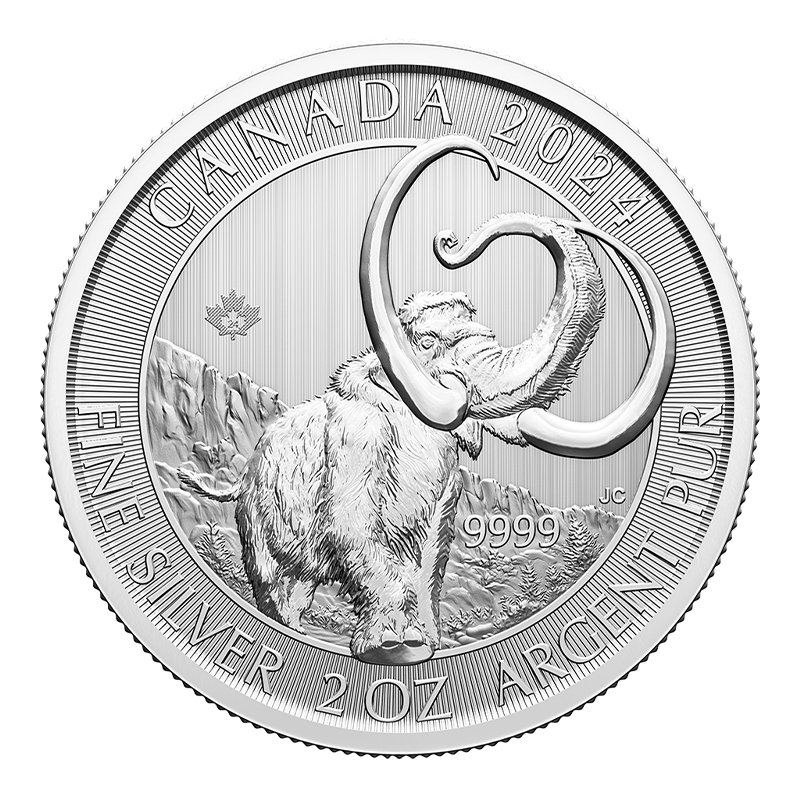 Image for 2 oz Silver Ice Age Canada - Woolly Mammoth from TD Precious Metals